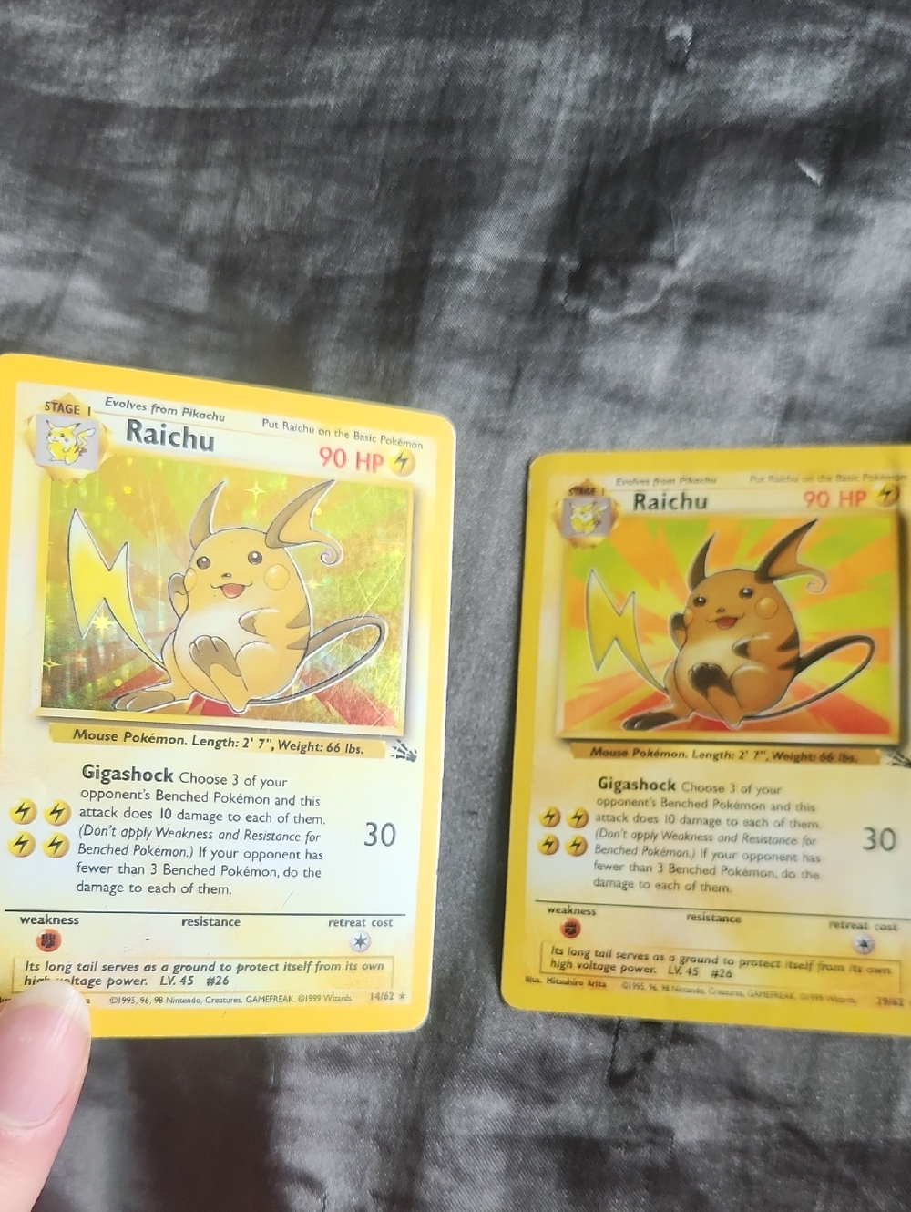 Raichu Pokémon Holo & Regular Card Duo - Yellow
